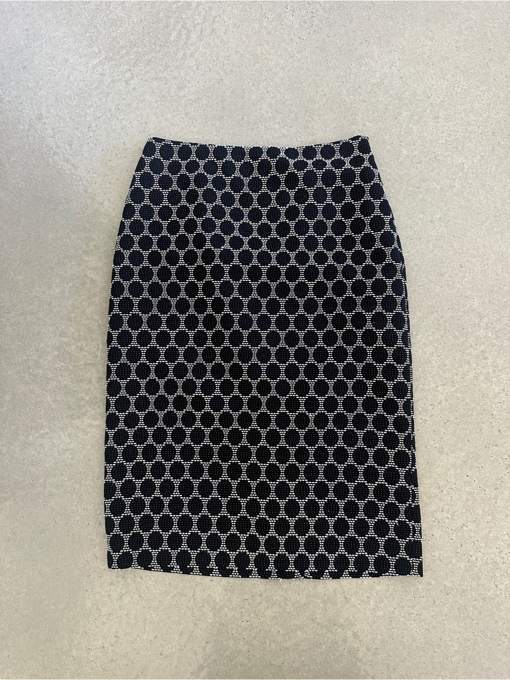 Coldwater Creek Black and White Geometric Circle Pencil Skirt